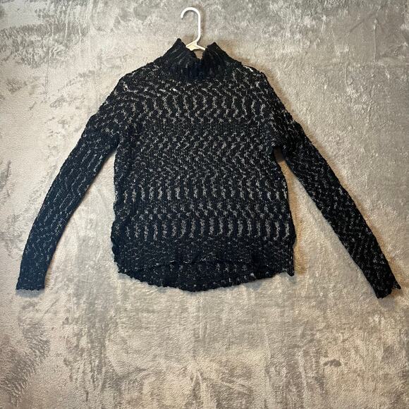 Velvet by Graham‎ and Spencer Sz XS Wool Blend Black Knit Sweater Long Sleeve - Picture 1 of 8